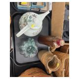 Decorative Pottery w/ Hand Blown Pitcher