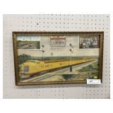 Framed Union Pacific Railroad Print w/ Postcards
