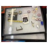 2 Riker Mounts w/ Political Pins & Tie Tacks