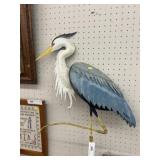 Blue Heron Tin Garden Sculpture