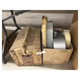Baking Pans w/ 4 Boxes of Brewery Bottles