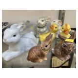 Porcelain Rabbit & Duck Figurines