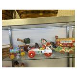 6 Vintage Fisher-Price Wooden Pull Toys