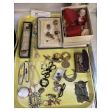Costume Jewelry Pins w/ Doll & Pocket Knives