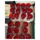2 - Tray Lots Ruby Fostoria Stemware