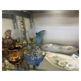 Accent Light w/ Chinaware & Decorative Pottery