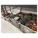 4 Storage Totes of Christmas & Fall Decor