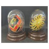 2 Folkart Paint Decorated Wooden Eggs