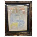 Salvador Dali Engraving w/ Framed Sketch