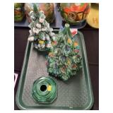2 Ceramic Christmas Trees