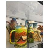 Paint Decorated Pitchers & Bottles