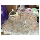 Hall Wheat Pattern Pitcher w/ Tumblers