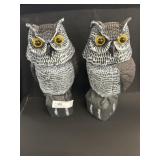 2 Rotating Head Owl Decoys