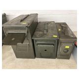 3 Metal Military Ammo Cans