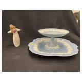 Wedgwood Compote & Plate, Willow Tree Angel