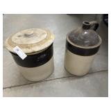 #4 Stoneware Crock w/ #3 Stoneware Jug