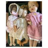 3 Vintage Composition Dolls