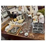 Flatware, Wall Clock, & Serving Dishes
