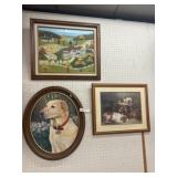 2 Oil on Canvases w/ Framed Print