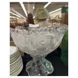 Pattern Glass Punch Bowl