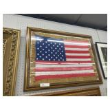 Crocheted Flag w/ Print on Canvas