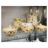 Hall Wheat Pattern Pitchers w/ Covered Dishes