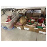 4 Boxes Ribbon, Table Linens & Tree Skirt