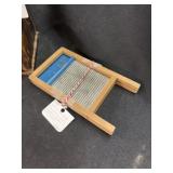 Wooden Salt Box w/ Wall Pocket & Toy Washtub