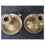 2 Brass Push Up Candlesticks