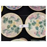 3 Majolica Berry Pattern Plates