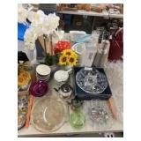 Pattern Glass, Artificial Flowers & Serving