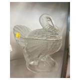 L. E. Smith Glass Turkey Canister