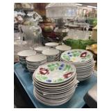Adams Rose Handleless Cups & Saucers