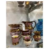 6 Copper Lusterware Pitchers