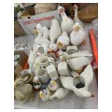 Assortment Goose Figurines & Planters
