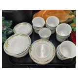 Ironstone Wheat Pattern Handless Cups & Saucers