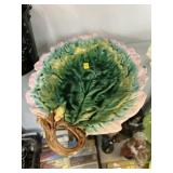 2 Majolica Leaf Pattern Platters