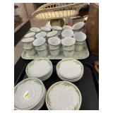 Ironstone Wheat Pattern Cups & Saucers