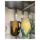 Majolica & Stoneware Sweet Corn Pitchers