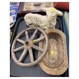 Comp. Lamb w/ Machine Carved Bowl & Spoke Wheel