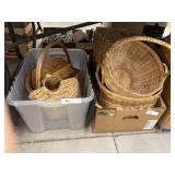 2 Boxes Wicker Woven Baskets