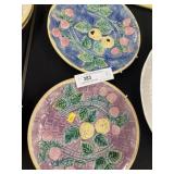 2 Majolica Berry Pattern Plates
