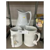 3 Ironstone Pitchers