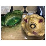 Goofus Glass & Overlaid Bowls