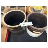2 Stoneware Storage Crocks