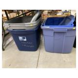 5 Plastic Totes - 3 w/ Lids