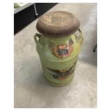 Decal Decorated Milk Can
