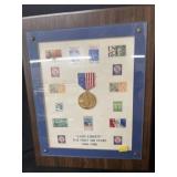 Lady Liberty 1st 100 Yrs. Framed Stamps