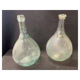 2 Antique Blown Glass Flasks