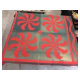 Contemporary Red & Green Quilt